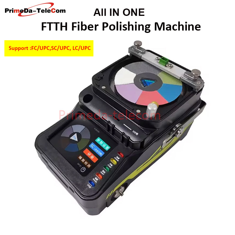 FTTH Fiber Polishing Machine All in one Fiber Detector LC/UPC ,SC/UPC, FC/UPC Optical Grinding Curing Cleaning Tool