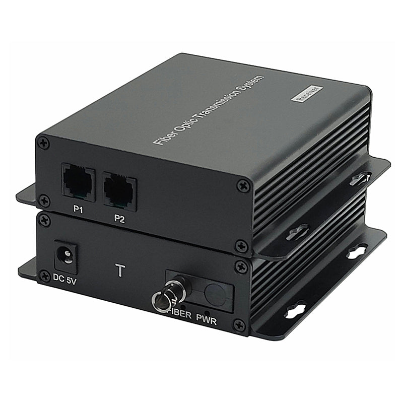 2 Port POTS Telephones Extender over Fiber - Uncompressed Professional Quality PCM Landline Phone Fiber Converter, ST optical transceiver, Singlemode 20Km Multimode 500M -A set Support Called id, Ring and Fax