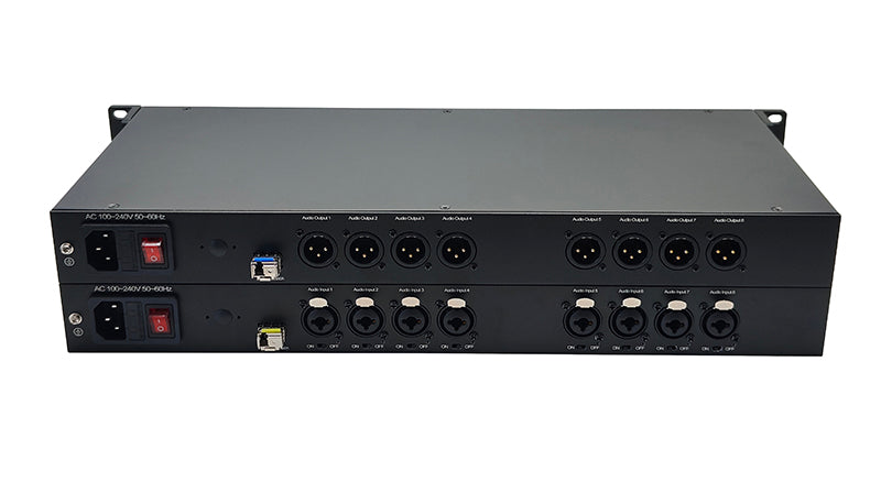 4/8 channel 48V Phantom XLR Balanced Audio to Fiber optic Extender Adapter LC Single-mode single fiber 20Km SFP include Uncompressed Professional Crystal Clear Sound