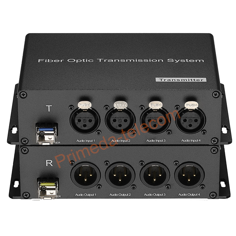 4 XLR Balanced Audio Over Fiber Optic Extender ST Singlemode Fiber up 20Km LC SFP Include Uncompressed No delay Professional grade Crystal Clear Sound
