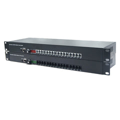 16 POTS Telephones and Ethernet over Fiber Extenders 1 Set - Phone Lines POTS Over Fiber Optic converter,Single Mode 20Km And Multimode 500m, Support Called Id, Ring And Fax
