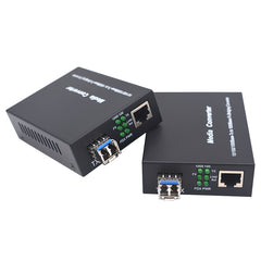 1.25G Bidi Gigabit Single-Mode Dual Fiber to Ethernet Media Converter, SFP slot, with 2 bidi SFP LC Fiber Module, 1310nm, up to 20Km (12.4miles) – 2 Pack