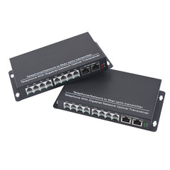 POTS RJ11 Telephone Over Fiber Optic Converters, Gigabit Ethernet RJ45 over Fiber extender 1 Set- SC Singlemode 20Km and Multimode 500m
