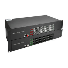48 Port POTS Telephones And 100M Ethernet Over Fiber Extenders 1 Set - Phone Lines POTS Over Fiber Optic Converter,Single Mode 20Km And Multimode 500m, Support Called Id, Ring And Fax