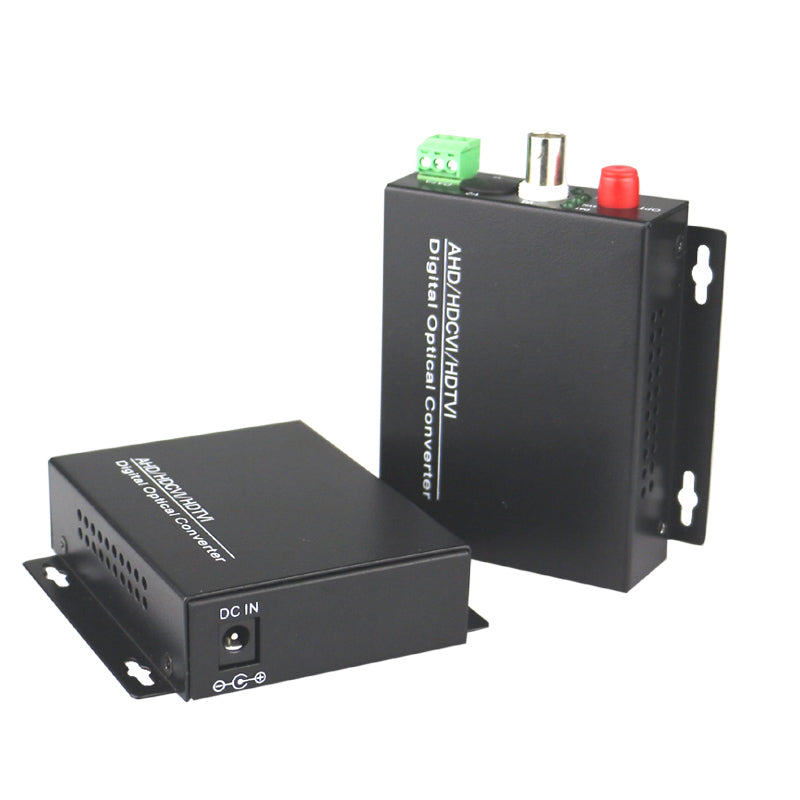 1 port HD Video fiber converters A set, Fiber video extender Uncompressed FC Remote Singlemode up 20Km, support 2MP 1080p HD TVI CVI AHD and analog Cameras