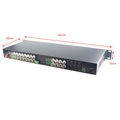 24 port Analog video fiber converters A set. RS485 PTZ,  PAL NTSC SECAM video over fiber extenders, FC Singlemode up 20Km for Remote Video monitoring, Security Systems more