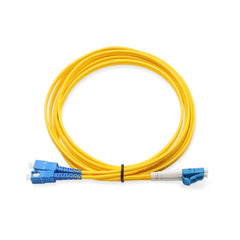 SC to LC OS2 Fiber Optic Singlemode Jumper Duplex 9/125 Fiber Optic Cord for SMF SFP Transceiver, Yellow