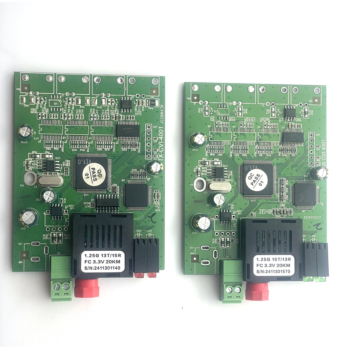 HD Video Fiber Transmitter and Receiver with RS485 data PC Board PCBA TX And RX A Pair