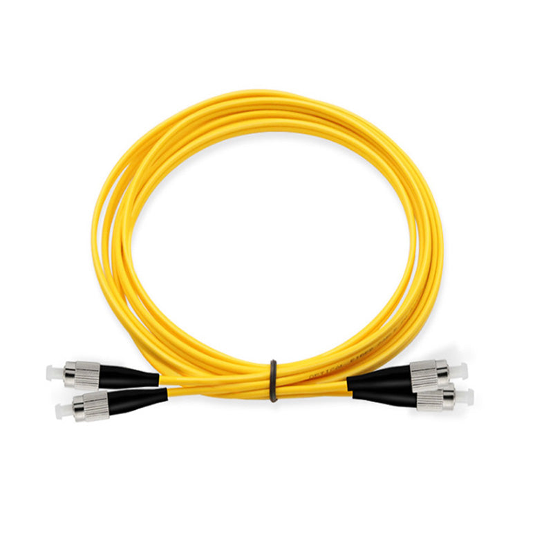 FC to FC OS2 Fiber Optic Singlemode Jumper Duplex 9/125 Fiber Optic Cord for SMF SFP Transceiver, Yellow