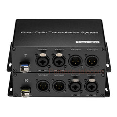 2/4 BIDI XLR Balanced Audio to Fiber Optic Extenders with 48V Phantom, LC Single-mode single fiber 20Km SFP include Uncompressed Professional Crystal Clear Sound A Pair