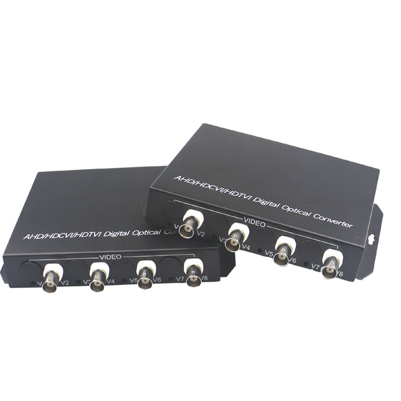 4 port 2MP Video over fiber Extenders Uncompressed Lossless, Fiber video converters FC Singlemode up 20Km, support 1080p 960p HD TVI CVI AHD and analog Cameras ,A set