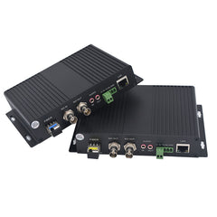 Convertidores de medios de fibra óptica multifunción 3G-SDI Ethernet RCA audio 3.5mm RS485 Un par, SFP de 3.125G incluido, LC monomodo 20Km multimodo 500m para cámaras 3G/HD-SDI