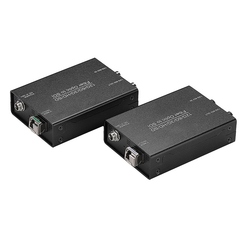 1 channel Bidirectional 12G/6G/3G/HD-SDI Video over Fiber Optic Converter Media Converter Singlemode single fiber up 10Km No delay Uncompressed Transmission ,with two 12G SFP optical module and hot shoe