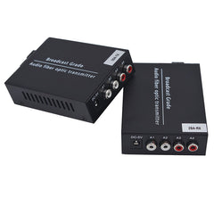 Bidirectional 2 Port Audio Fiber Converters A Set,Unbalanced Analog RCA Audio Extender Over Fiber,SC Singlmode Single Fiber Up 20Km Multimode 500m for Broadcasting Intercom System
