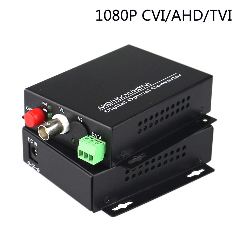 1 port HD Video fiber converters A set, Fiber video extender Uncompressed FC Remote Singlemode up 20Km, support 2MP 1080p HD TVI CVI AHD and analog Cameras
