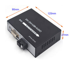 DVI over Fiber Optic Extender with 3.5mm audio, 1080P Full HD DVI Audio Video optical converters,SC Singlemode single fiber Up to 20Km(12.4mi). A set