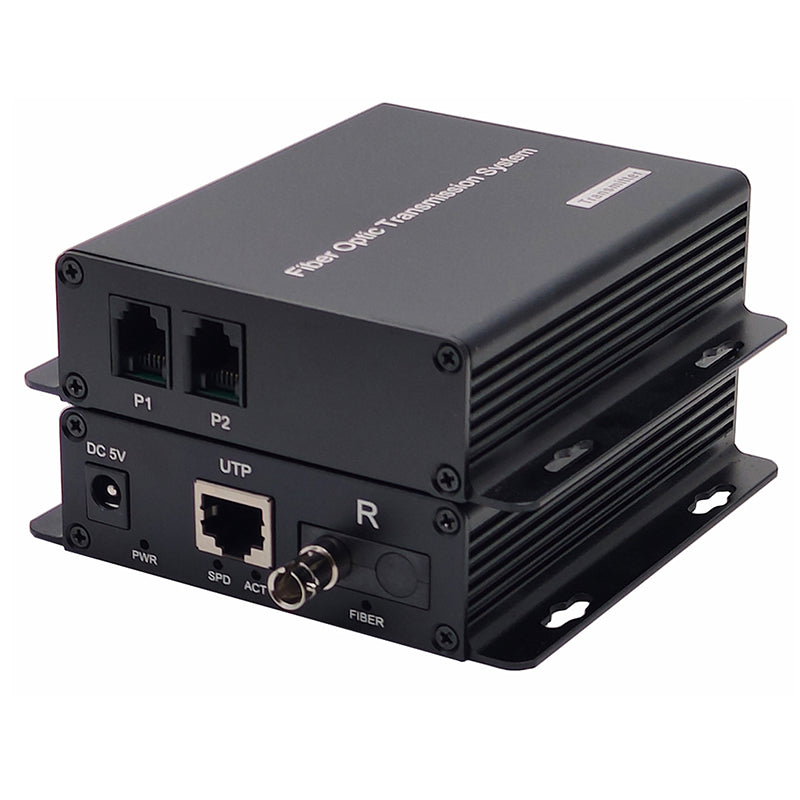 2 Port POTS Telephones and Network Extender over Fiber optic A set, Uncompressed Professional Phone Fiber Converter, ST optical transceiver, Singlemode 20Km Multimode 500M ,Support Called id, Ring and Fax
