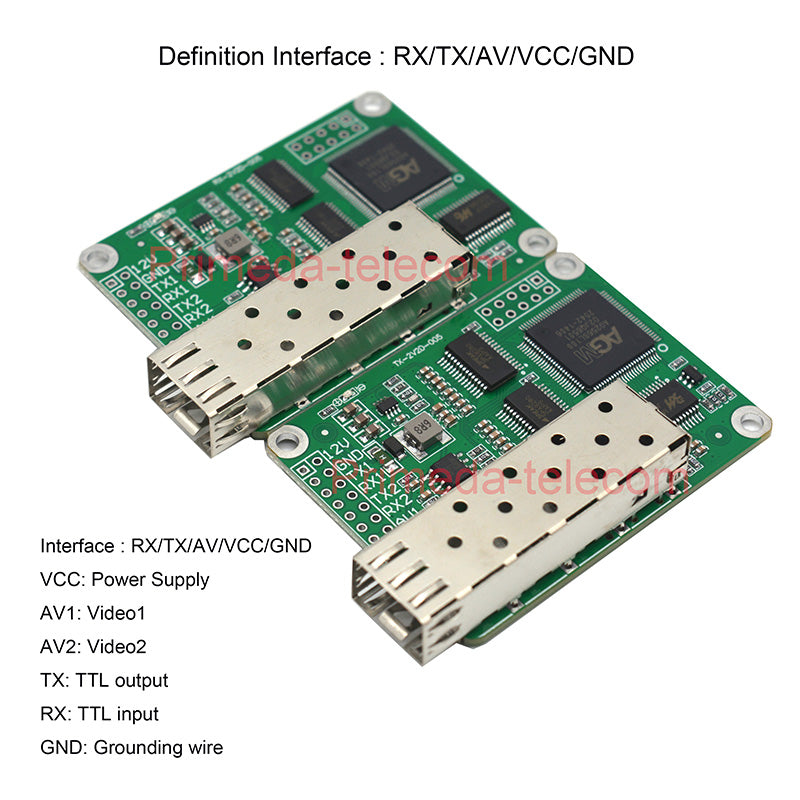 2 Analog Video with 2 TTL data over Fiber optic Converters LC Optical Transceiver Module TX 1310 & RX 1550nm High Speed TTL Up 460Kbps