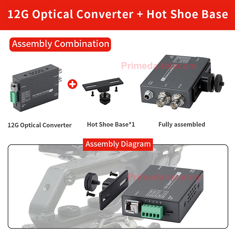 Portable 1x12G/3G-SDI Video /RS485/2xTally over Fiber Optic Converters Adapter LC SFP Singlemode Single Fiber up 10Km, Uncompressed HD Transmission No delay, with clock recovery, For UHDTV 4K 8K HDTV, A set