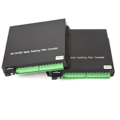 16 channel Contact closure over Fiber optic converters a set- SC Singlemode Fiber up to 20Km, Multimode 500M for Door Open and Door Close,Entry Access Control,Alarm System and More