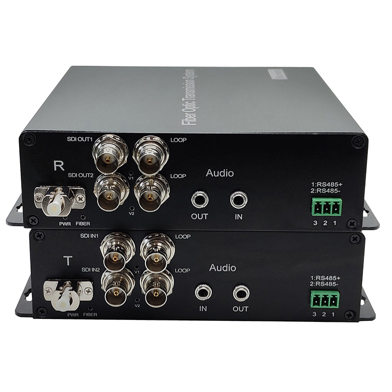 2 Port 3G-SDI Video Audio RS485 over Fiber Optic Converters A pair, LC optical module,Single mode single fiber up 20Km,Professional quality