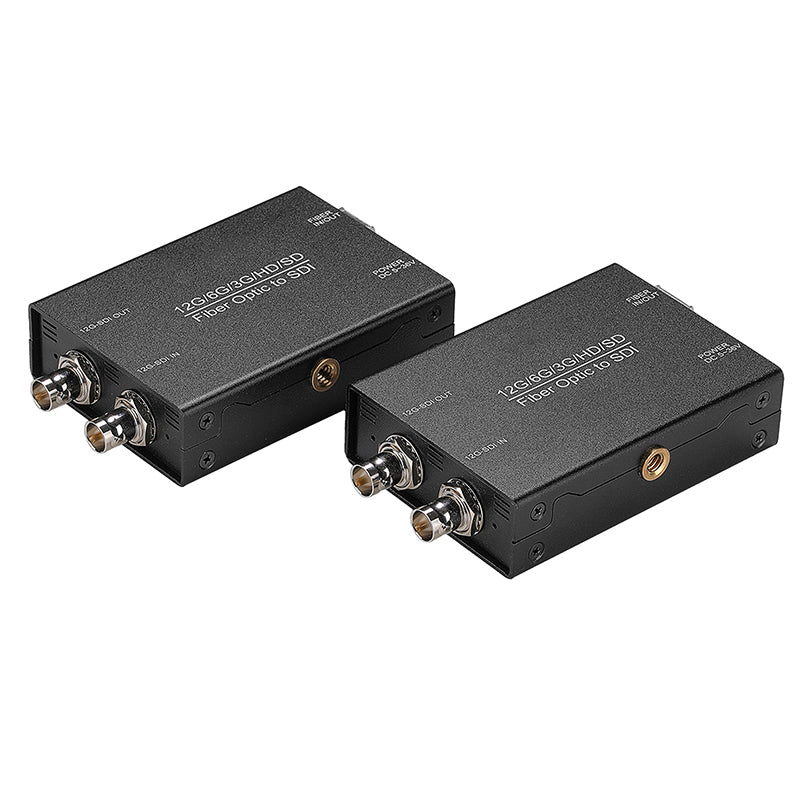 1 channel Bidirectional 12G/6G/3G/HD-SDI Video over Fiber Optic Converter Media Converter Singlemode single fiber up 10Km No delay Uncompressed Transmission ,with two 12G SFP optical module and hot shoe