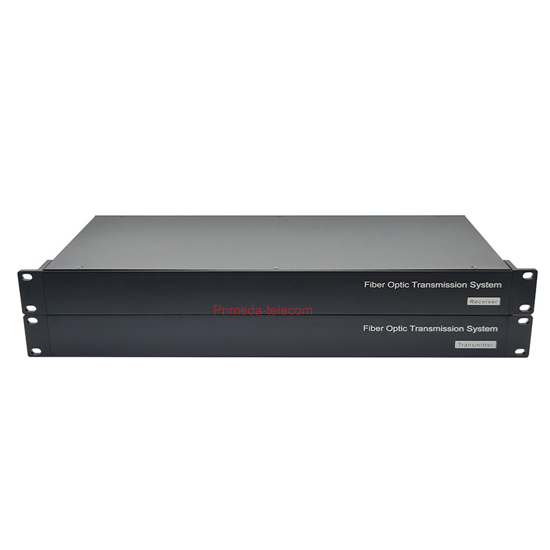 8 Channel XLR Balanced Audio to Fiber Optic Extenders with 48V Phantom 1U Rack mount-LC Single-Mode Single Fiber 20Km SFP Include Uncompressed Professional Crystal Clear Sound