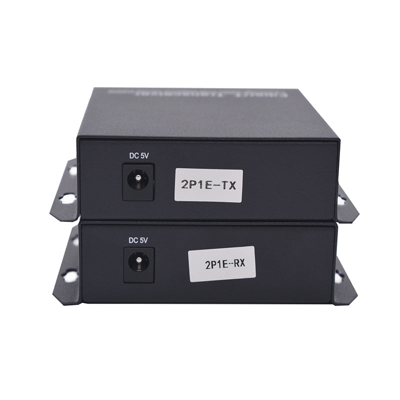POTS Telephone and 100Mbps Ethernet over Fiber Converters 1 Set - PBX Phone Lines POTS Over Fiber Optic,Single Mode 20Km and Multimode 500m, Support Called id, Ring and Fax