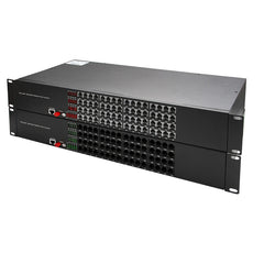 64 Port Pots Telephones 100M Ethernet To Fiber Extenders 1 Set - PBX Phone Lines POTS Over Fiber Optic Converter,Single Mode 20Km And Multimode 500m, Support Called Id, Ring And Fax