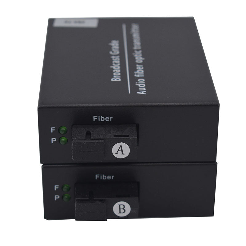 Bidirectional 2 Port Audio Fiber Converters A Set,Unbalanced Analog RCA Audio Extender Over Fiber,SC Singlmode Single Fiber Up 20Km Multimode 500m for Broadcasting Intercom System