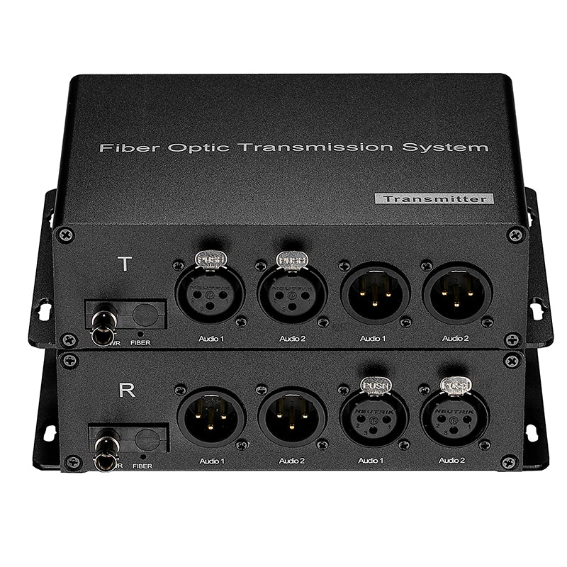 2 Bidirectional  XLR Balanced Audio Over Fiber Optic Extender Singlemode Fiber up 20Km LC SFP Include Uncompressed No delay Professional grade Crystal Clear Sound