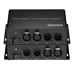 2 Bidirectional  XLR Balanced Audio Over Fiber Optic Extender Singlemode Fiber up 20Km LC SFP Include Uncompressed No delay Professional grade Crystal Clear Sound