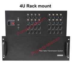 16 Bidirectional XLR Balanced Audio Over Fiber Optic Extender 4U Rack mount- Singlemode Fiber up 20Km LC SFP Include Uncompressed No delay Professional grade Crystal Clear Sound