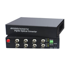 8 port 2MP Video over fiber Extender Uncompressed Lossless, HD video fiber converters RS485 PTZ FC Singlemode up 20Km, support 1080p 960p HD TVI CVI AHD and analog Cameras ,A set
