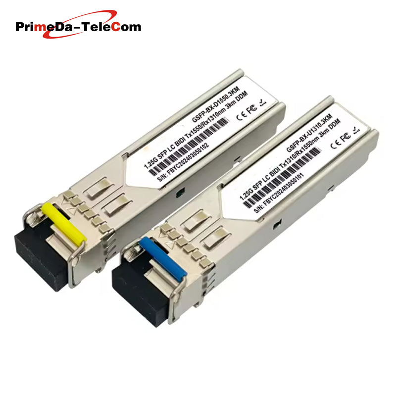 SFP BiDi LC WDM Transceiver Module 1.25G Tx1310/Rx1550nm 3km/10km/20km DDM Compatible for TP-Link,Miktotik/Zyxel Ethernet Switch
