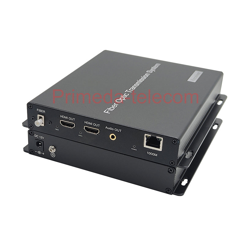 4K 60Hz HDMI/Gigabit Ethernet/ 3.5mm Audio Over Fiber Optic Converters LC Singlemode Up 10Km Uncompressed Lossless for Live TV/TV/PC/Set-top box