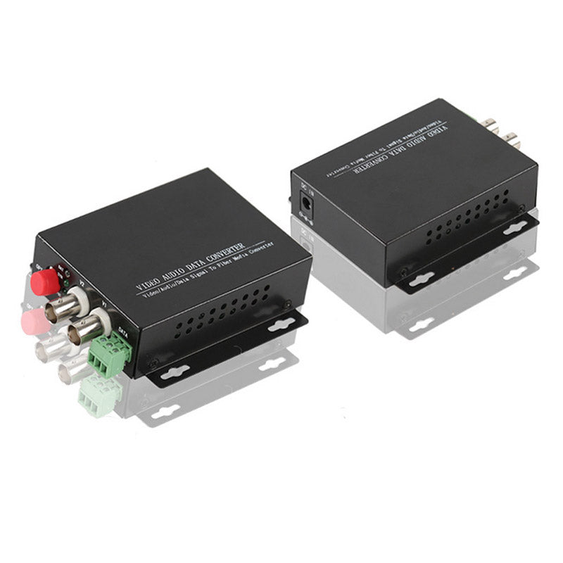 2 port Analog video fiber converters A set. PAL NTSC SECAM video over fiber extenders, FC Singlemode up 20Km for Video monitoring Security Systems and more
