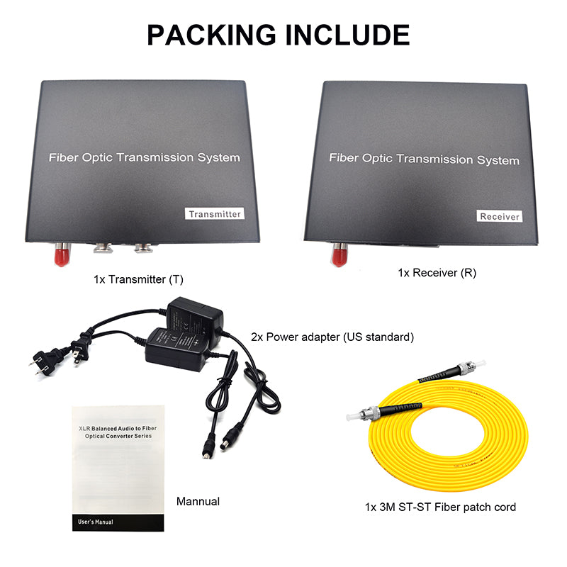 2 XLR Balanced Audio Over Fiber Optic Extender Singlemode Fiber up 20Km LC SFP Include Uncompressed No delay Professional grade Crystal Clear Sound