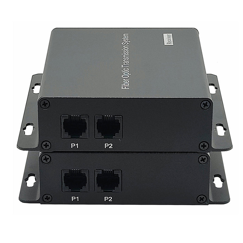 2 Port POTS Telephones and Network Extender over Fiber optic A set, Uncompressed Professional Phone Fiber Converter, ST optical transceiver, Singlemode 20Km Multimode 500M ,Support Called id, Ring and Fax