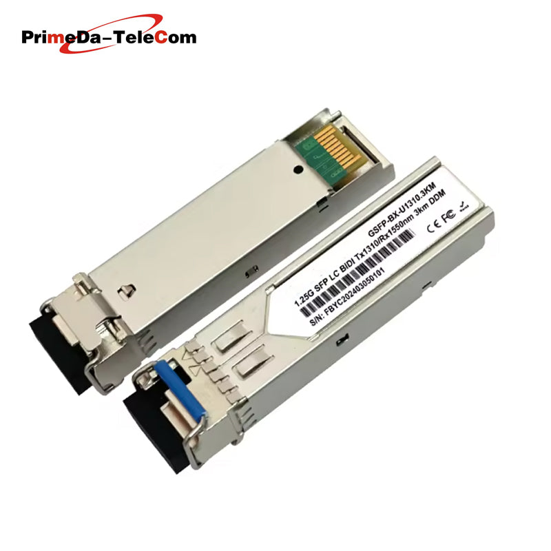 SFP BiDi LC WDM Transceiver Module 1.25G Tx1310/Rx1550nm 3km/10km/20km DDM Compatible for TP-Link,Miktotik/Zyxel Ethernet Switch