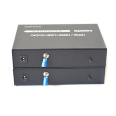 HDMI extender over fiber with KVM and stereo 3.5mm Audio, 1080P HDMI fiber converters, SC Singlemode 20Km and Multimode 500m A pair