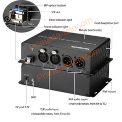 XLR Balanced Audio over Fiber Optic Extender A Pair- Singlemode up 20Km LC SFP Include Uncompressed Broadcast grade Professional Crystal Clear Sound