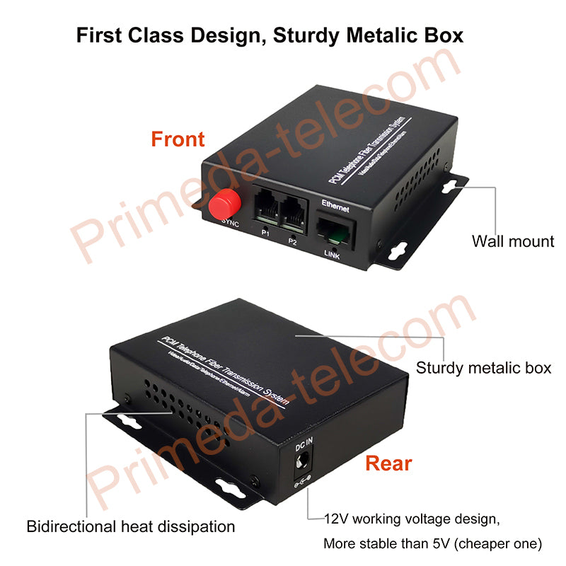 2 channels POTS Telephones and Ethernet over Fiber optic Media Converters Extenders High quality 1 set