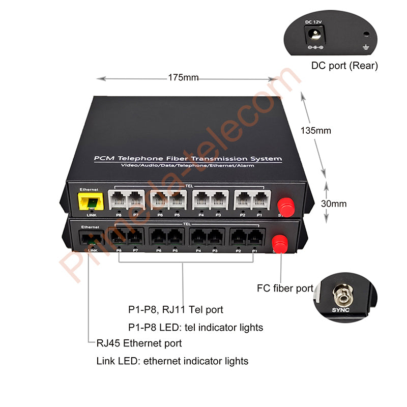 8 channels POTS Telephones and Ethernet over Fiber optic Media Converters,High quality PCM voice landlines phones fiber Extenders
