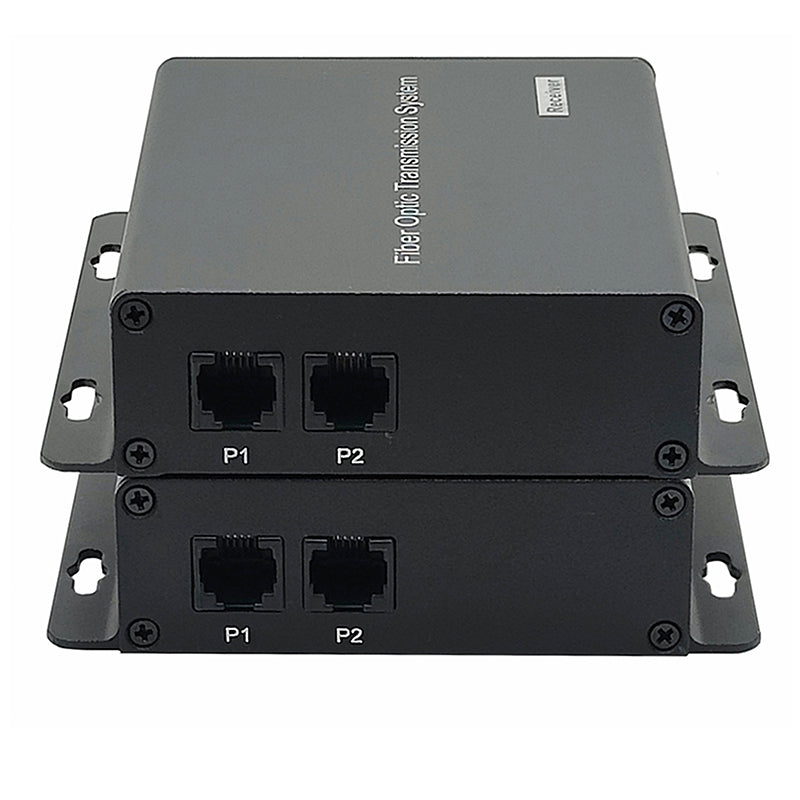 2 Port POTS Telephones Extender over Fiber - Uncompressed Professional Quality PCM Landline Phone Fiber Converter, ST optical transceiver, Singlemode 20Km Multimode 500M -A set Support Called id, Ring and Fax