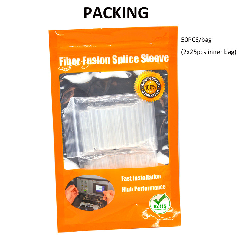 12-Core Quartz Ribbon Fusion Splice Fiber Sleeve Heat Shrink Tube Fully Transparent 50PCS- Clear View for Quick Fault Detection