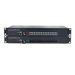 16 POTS Telephones and Ethernet over Fiber Extenders 1 Set - Phone Lines POTS Over Fiber Optic converter,Single Mode 20Km And Multimode 500m, Support Called Id, Ring And Fax