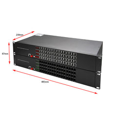 64 Port Pots Telephones 100M Ethernet To Fiber Extenders 1 Set - PBX Phone Lines POTS Over Fiber Optic Converter,Single Mode 20Km And Multimode 500m, Support Called Id, Ring And Fax