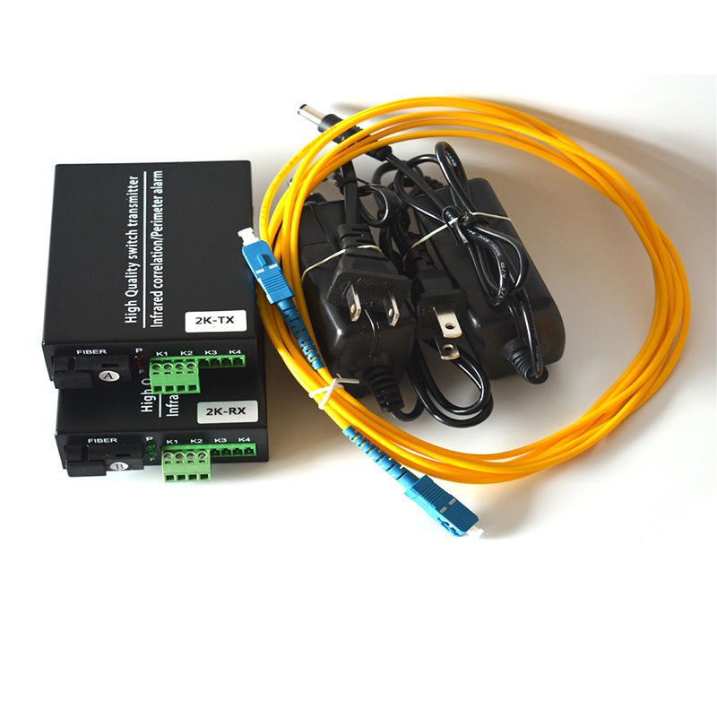 2 channel Contact closure over Fiber optic converters a set- SC Singlemode Fiber up to 20Km, Multimode 500M for Door Open and Door Close,Entry Access Control,Alarm System and More