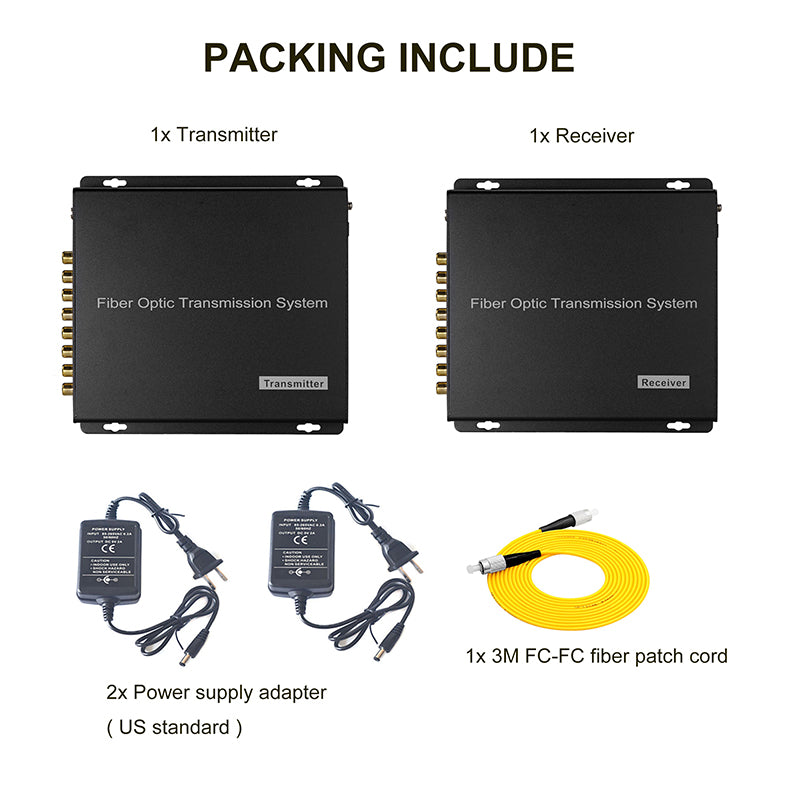 16 port Audio Fiber Converters Unbalanced,Broadcast RCA Audio extender over fiber 1 pair